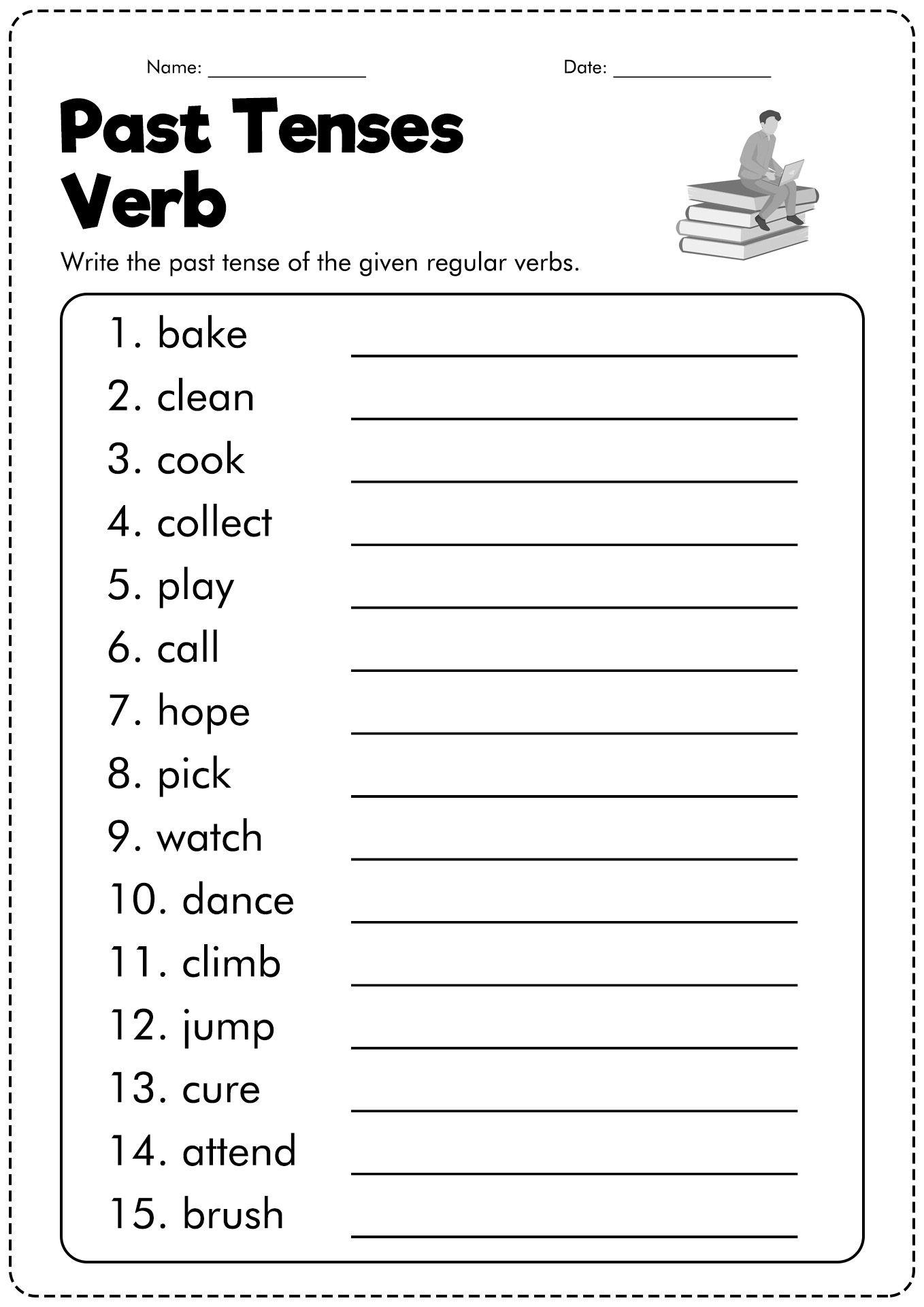 16 Past Tense Verbs Worksheets 2nd Grade Verb Worksheets Nouns And 