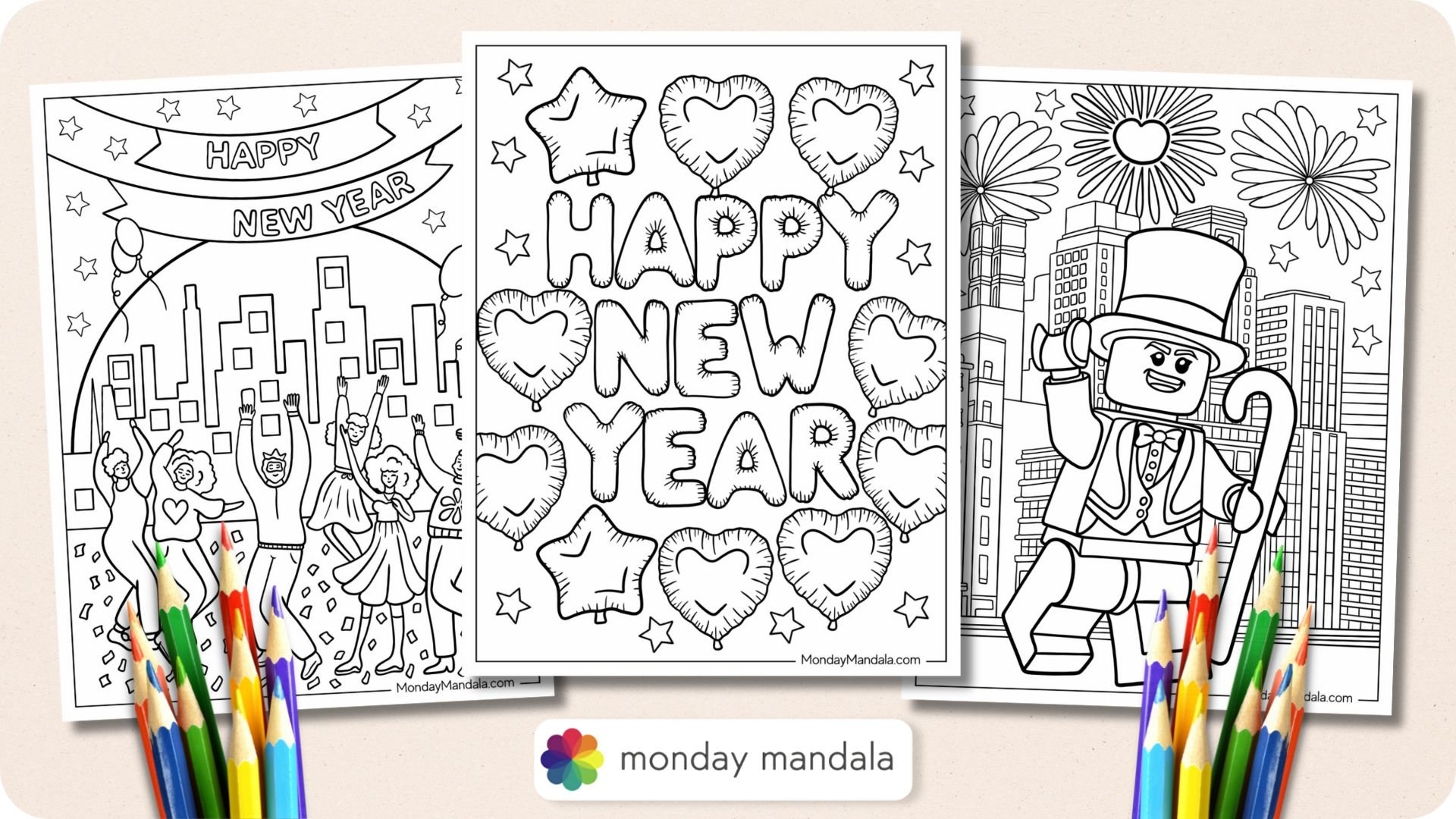 New Year Coloring Pages