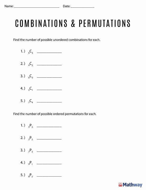 permutations and combinations worksheet
