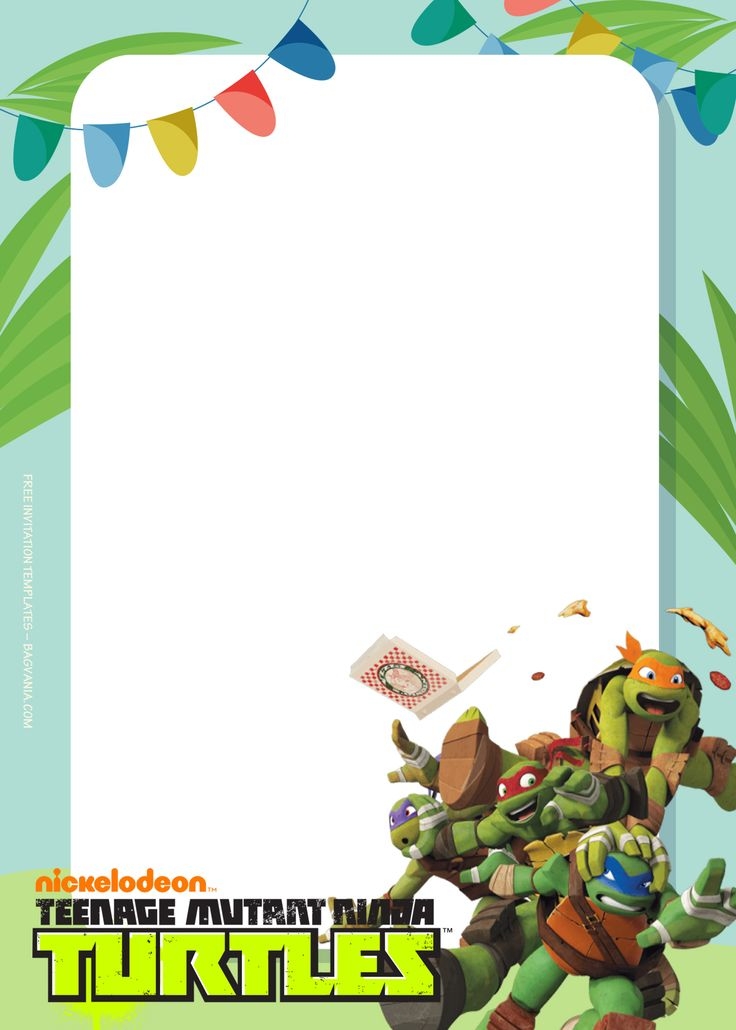 8 Teenage Mutant Ninja Turtle Ninja Style Birthday Invitation 