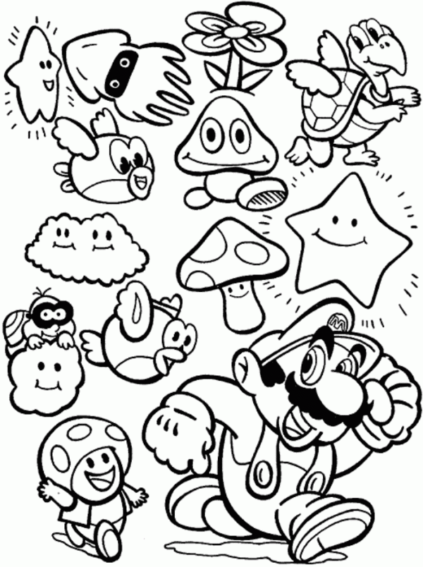 All Mario Character Coloring Pages Coloring Home