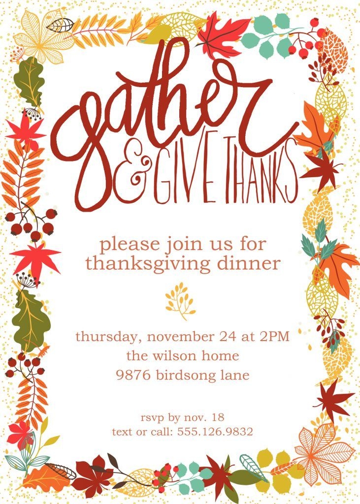 Blank Thanksgiving Invitation Template