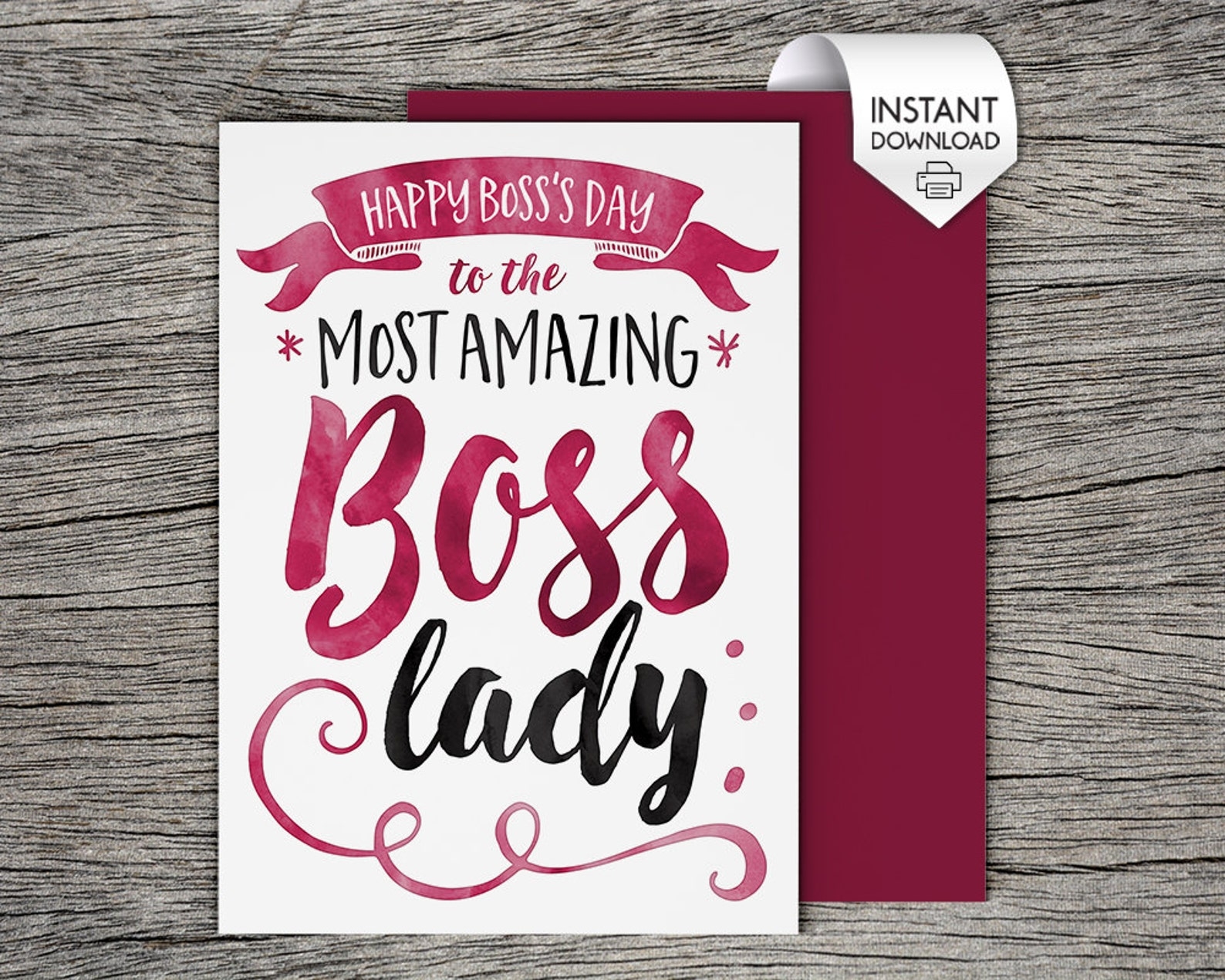 Boss 39 s Day Card Bosses Day Card Printable Card Boss Etsy