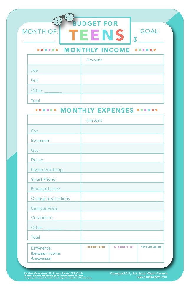 monthly budgeting worksheets