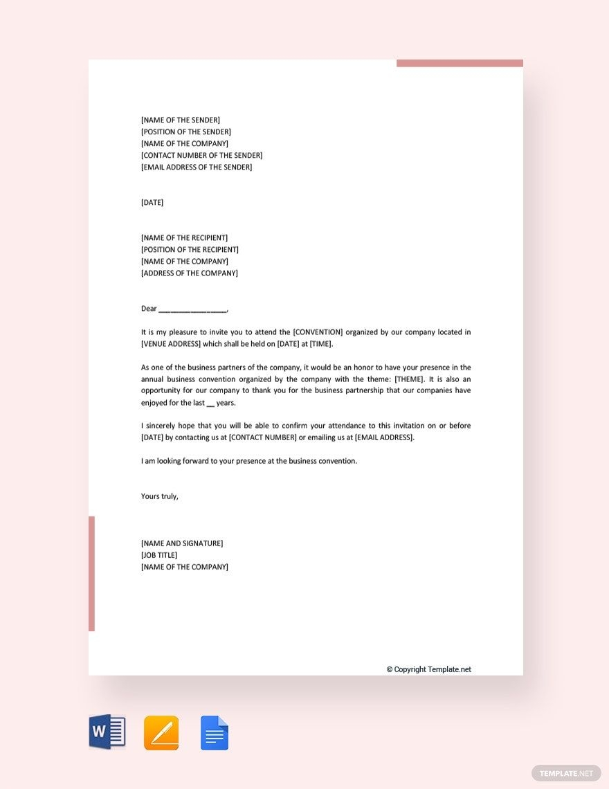 business invitation letter template for visa