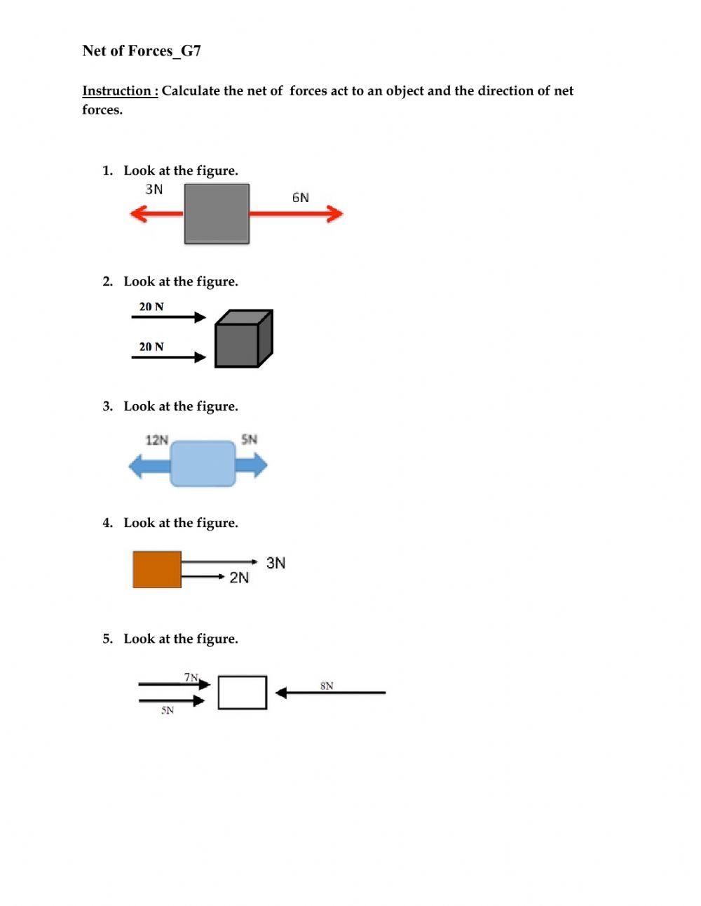 Calculate The Net Force Worksheet Live Worksheets Worksheets Library