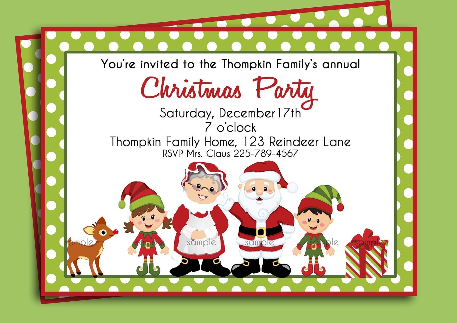 Christmas Eve Dinner Invitation Wording