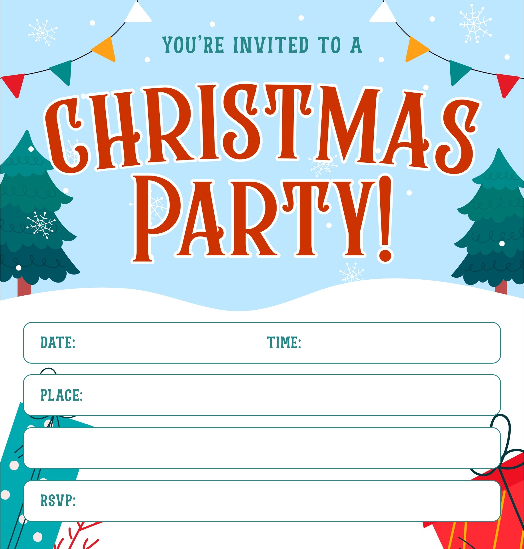 christmas invitation template printable free