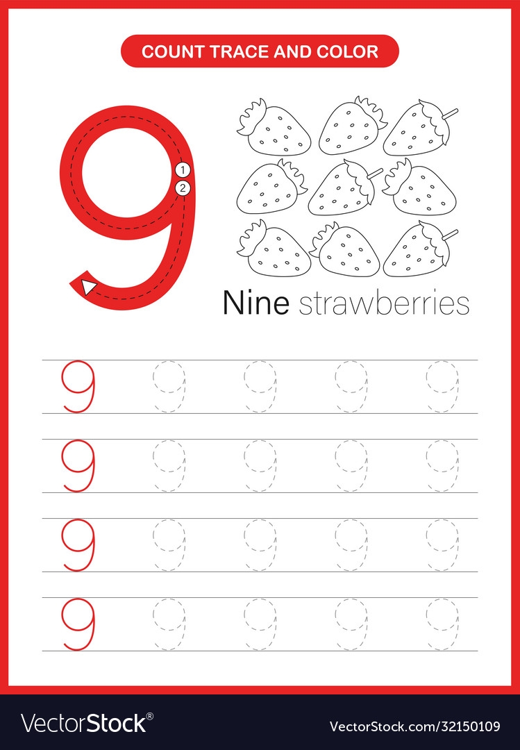 Color The Number 9 Preschool Number Worksheet Worksheets Library