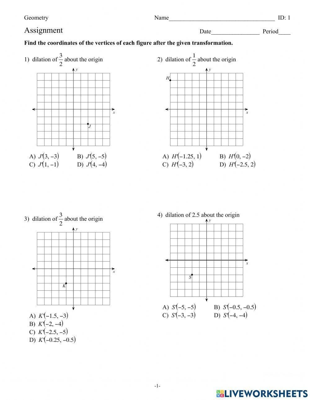 Dilation Worksheet PDF Worksheets Library
