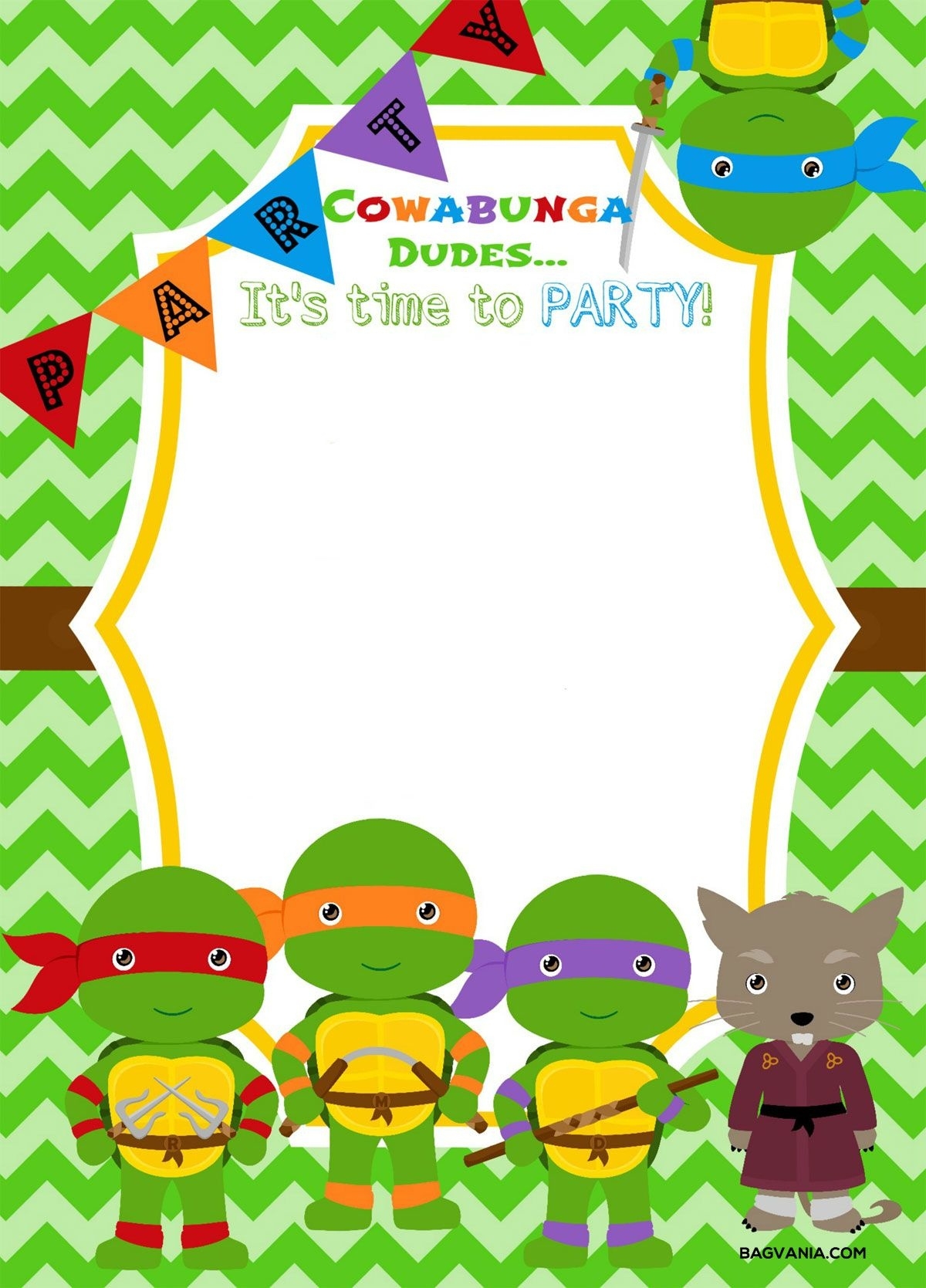 teenage mutant ninja turtles invitations template free
