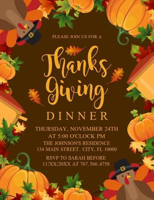 thanksgiving invitation template free editable
