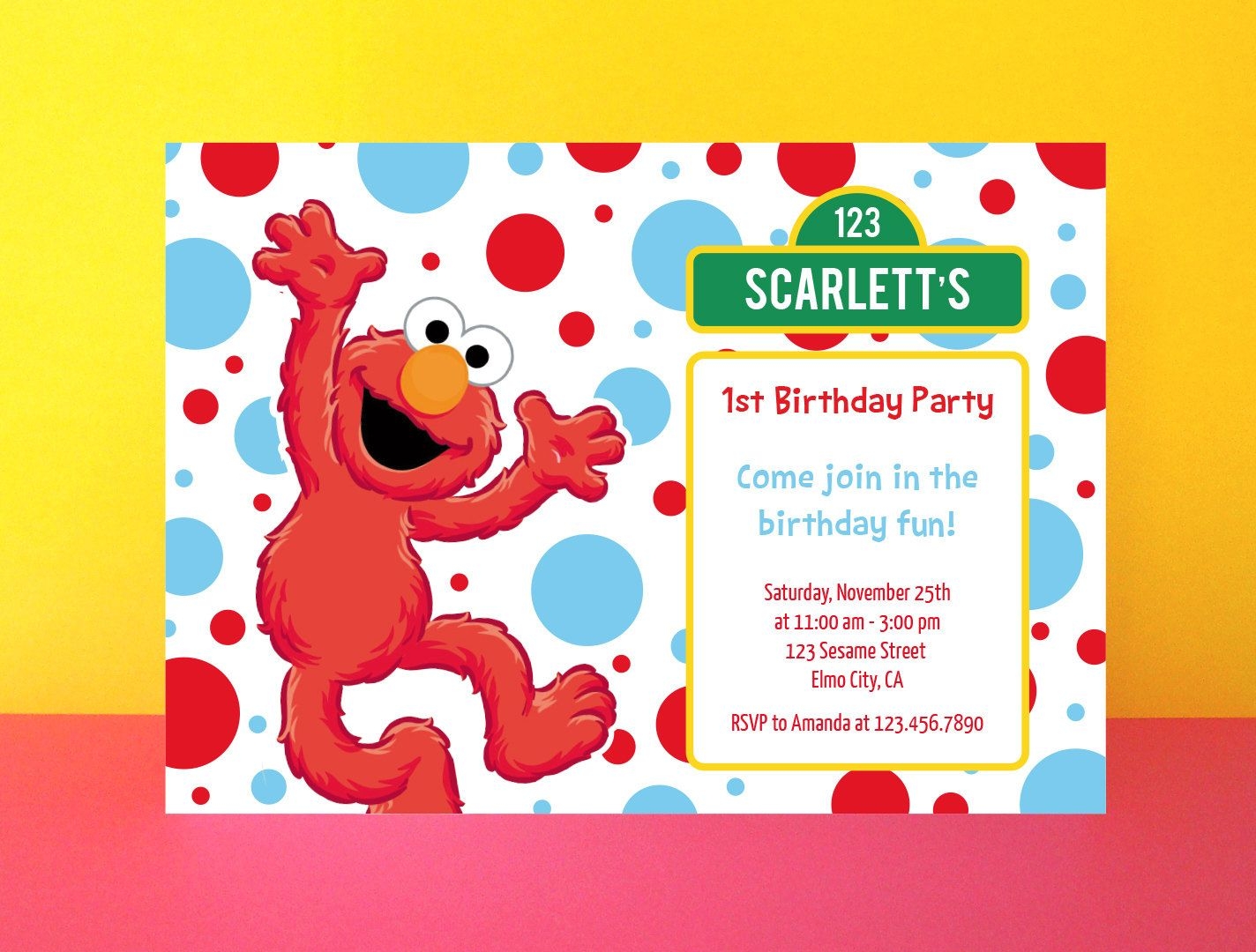 Elmo Invitation Template
