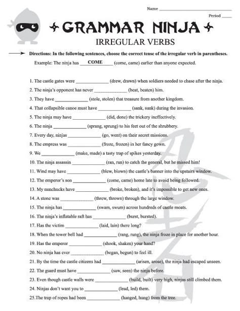 english for 6th graders worksheets