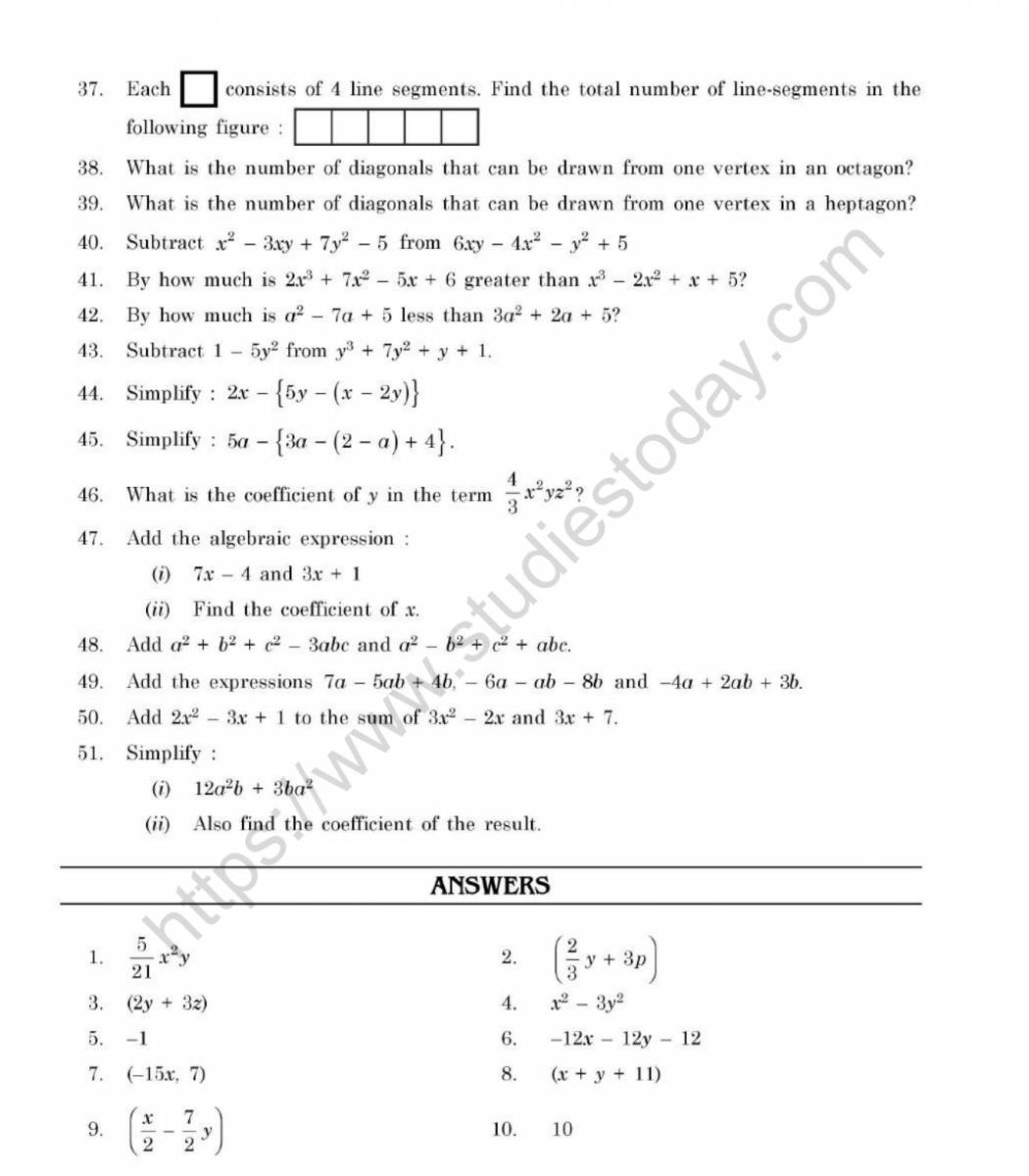 evaluating algebraic expressions worksheet