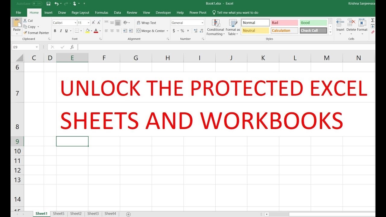 Excel Protected Worksheet Forgot Password
