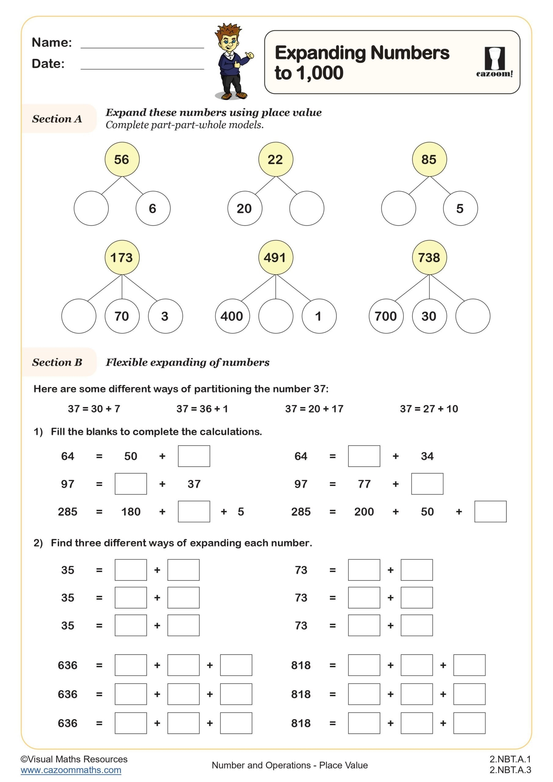 expanding numbers worksheet