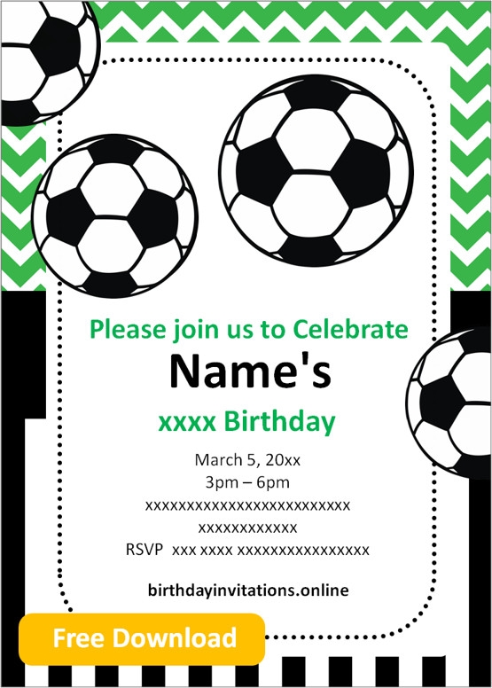soccer birthday invitations templates free