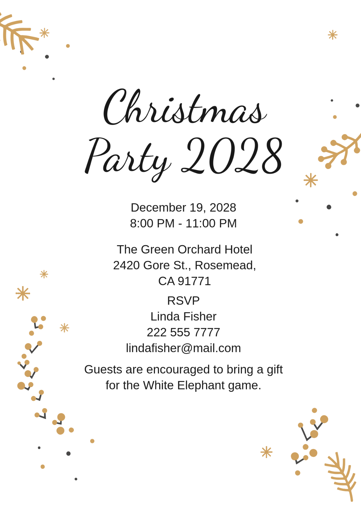 christmas invitation email template