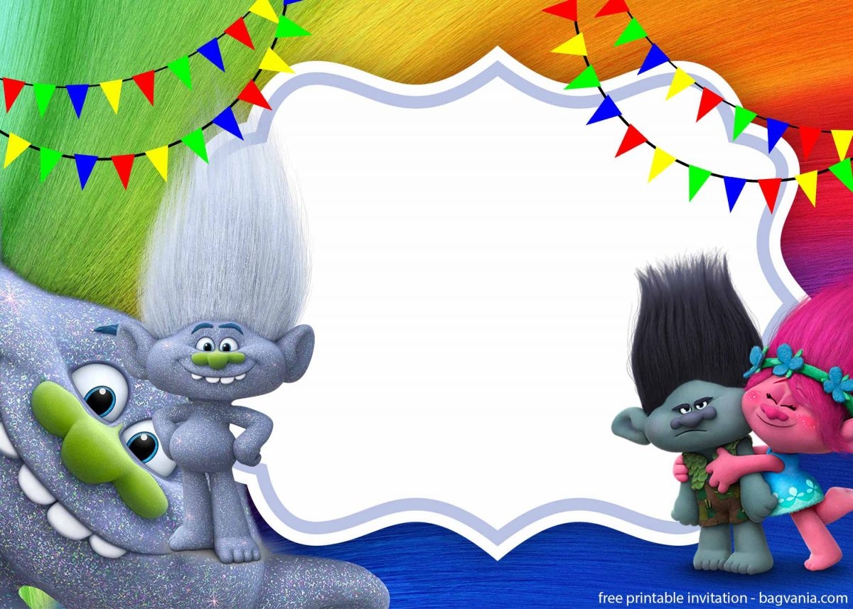 Free Download Trolls Invitation Template FREE Printable Birthday 