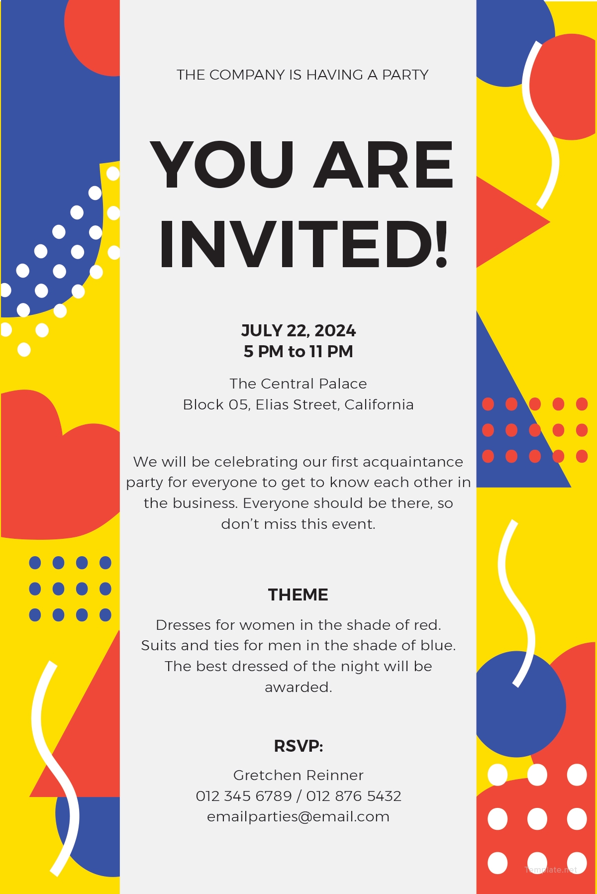 template for party invite
