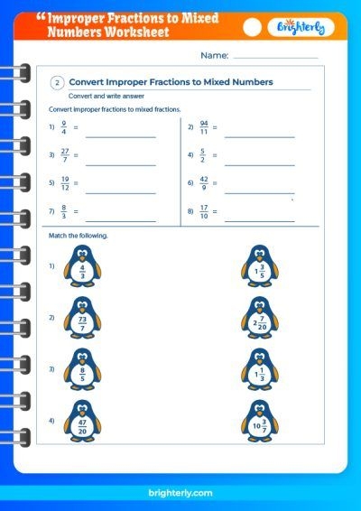 FREE Improper Fractions To Mixed Numbers Worksheets PDFs Worksheets