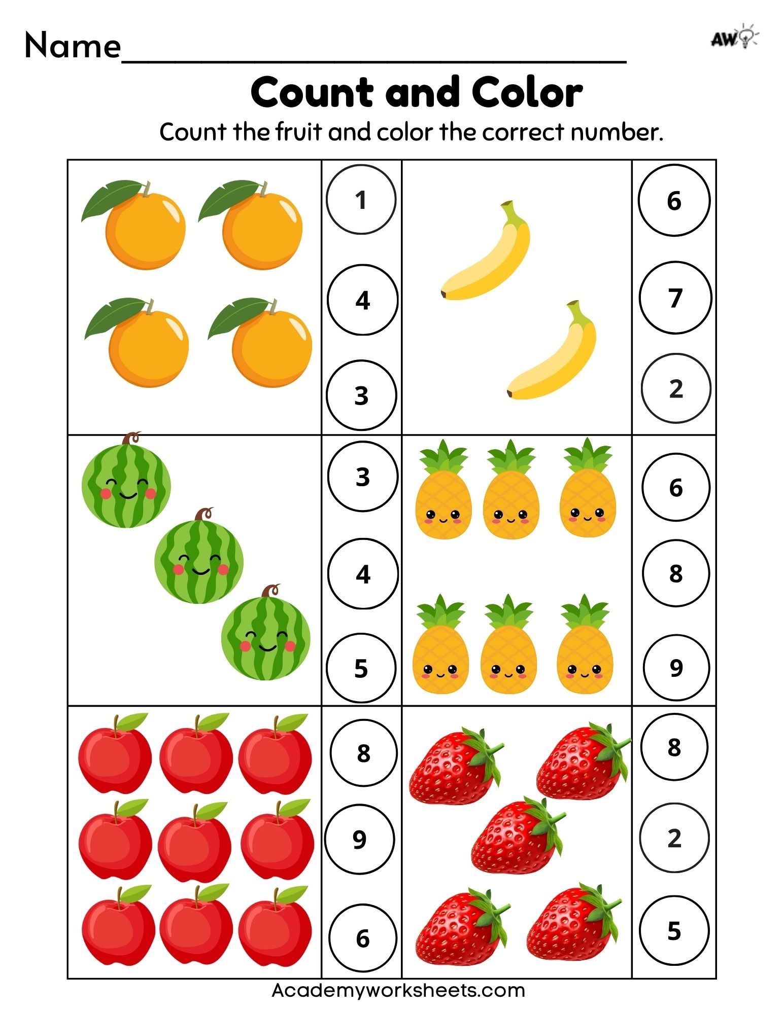number matching worksheet