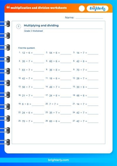 FREE Multiplication And Division Worksheets Grade 3 PDFs 