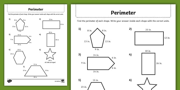 perimeter practice worksheets