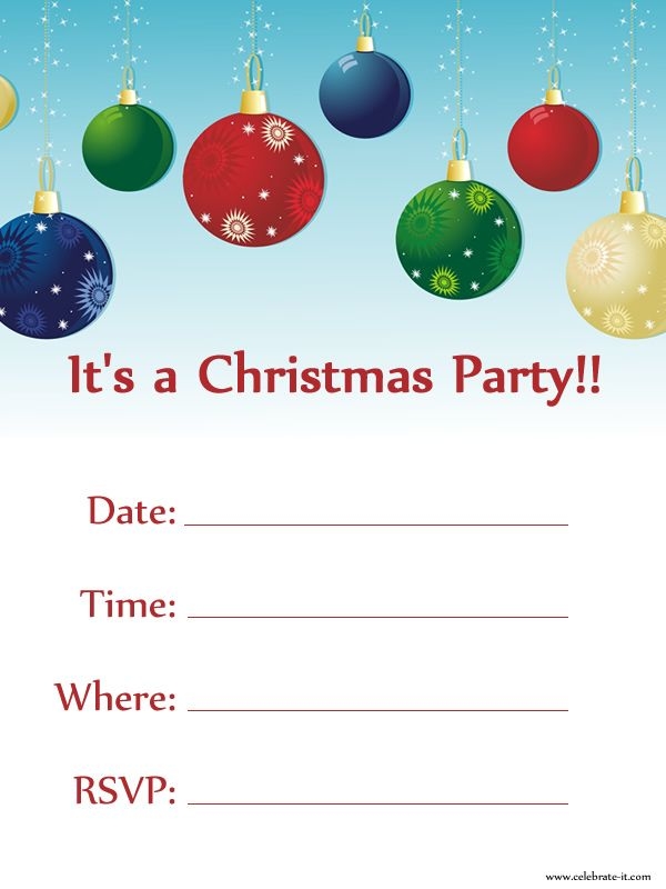 christmas invitation template free printable