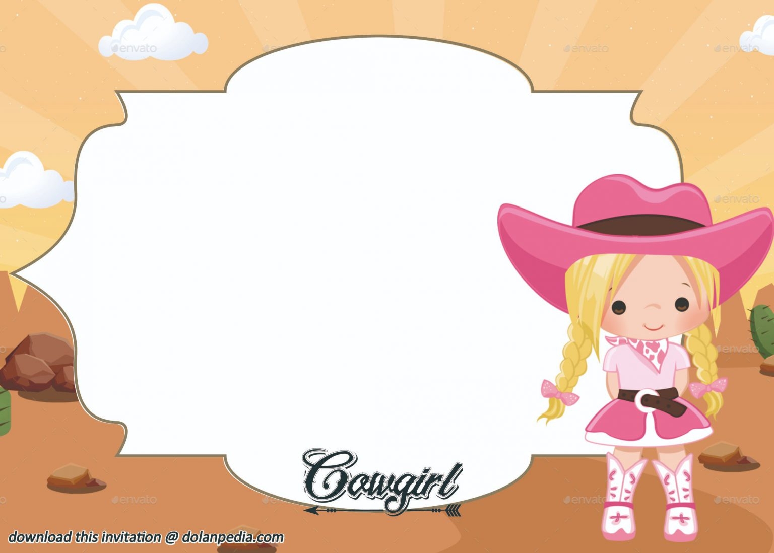 Free Printable Cowgirl Invitation Template Dolanpedia