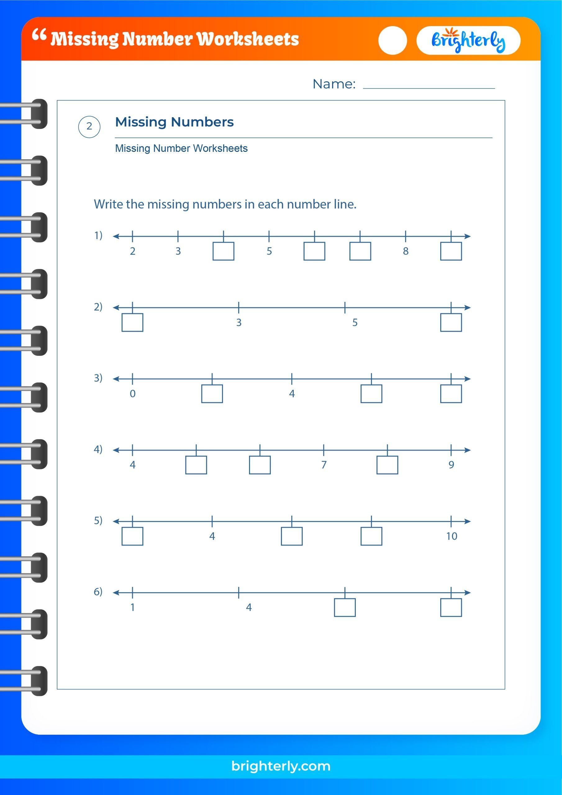 Free Printable Missing Number Worksheets For Kids PDFs 