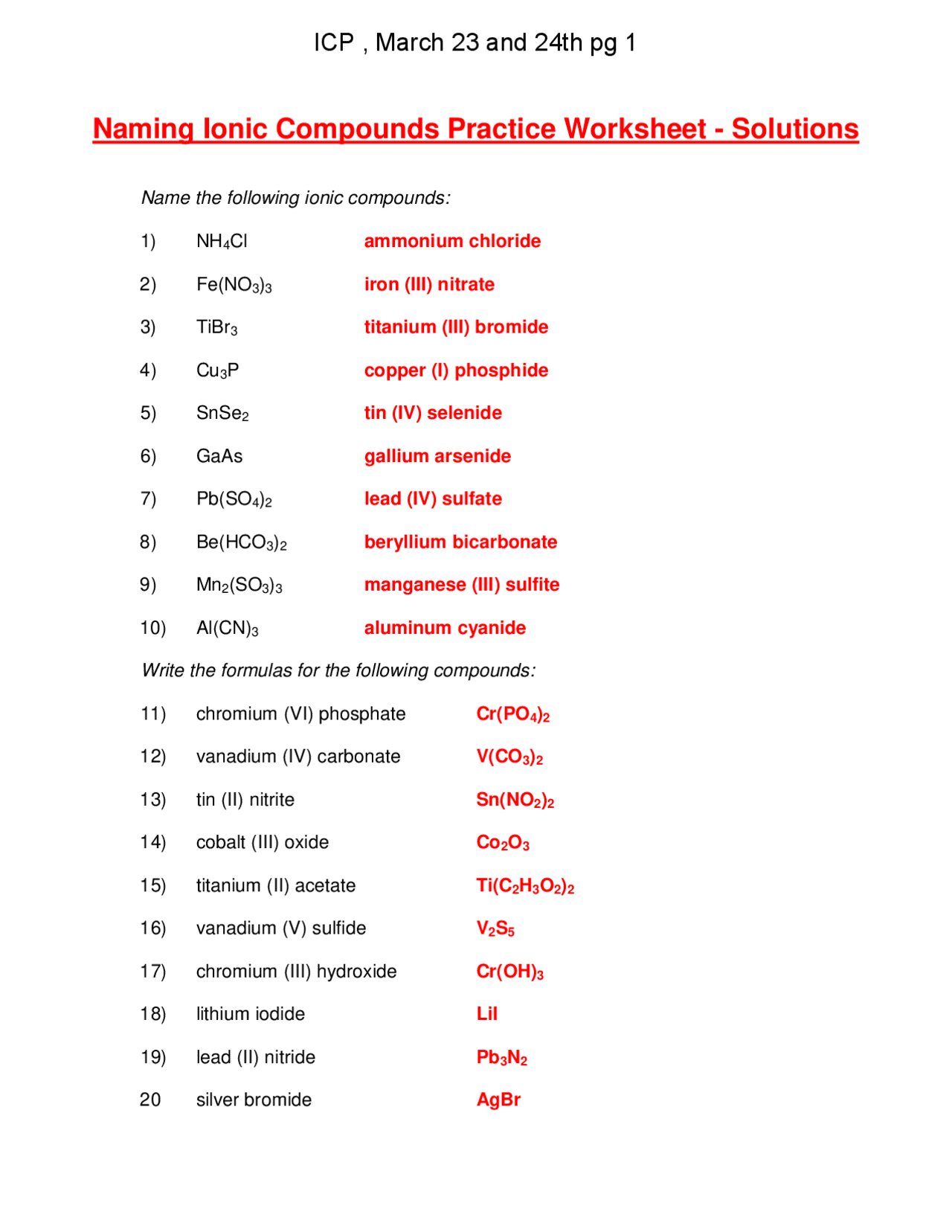 Free Printable Naming Compounds Worksheets Worksheets Library