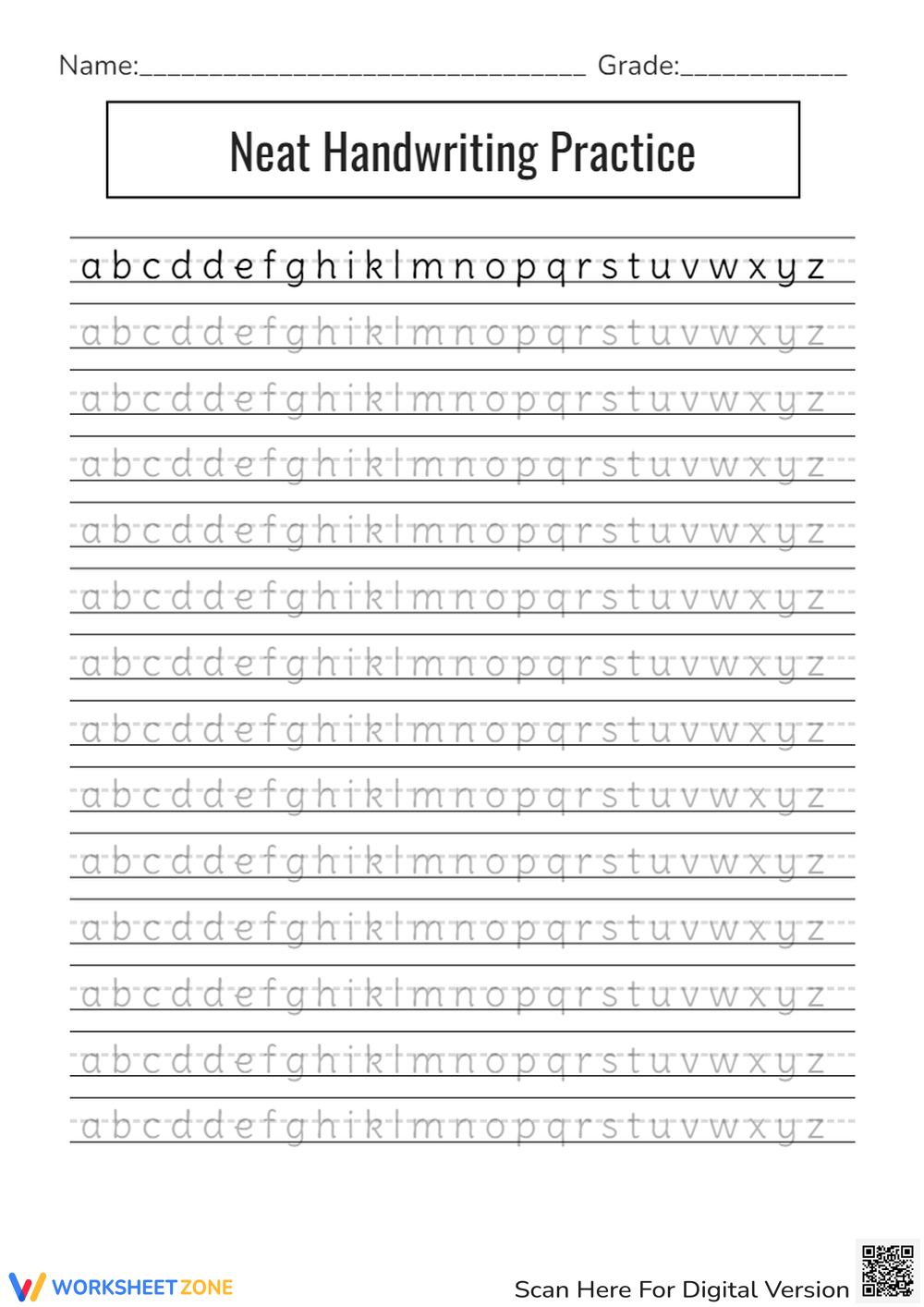 penmanship worksheets free