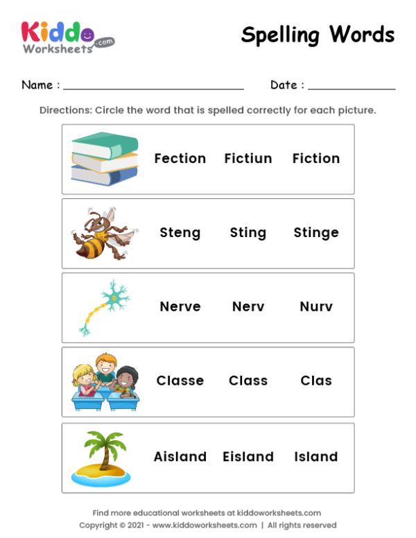 spelling word worksheet generator