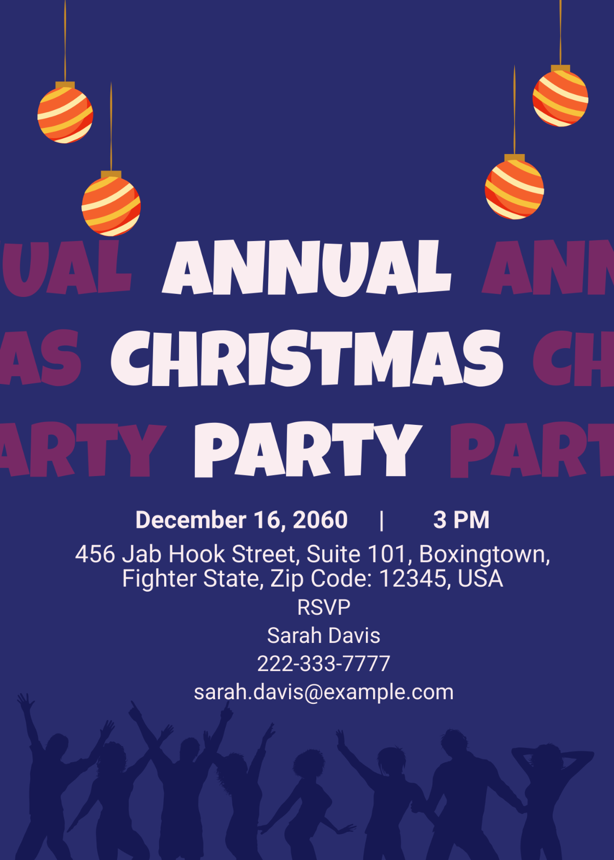 Free Typography Christmas Invitation Template To Edit Online