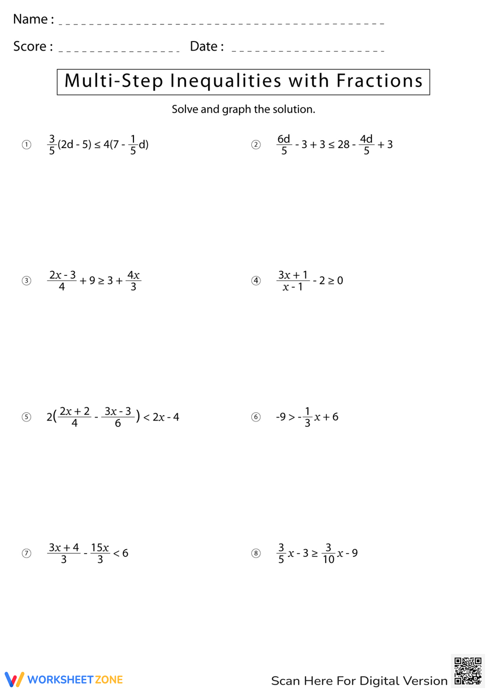Grade 6 Solving Inequalities Worksheets 2024 Worksheets Library