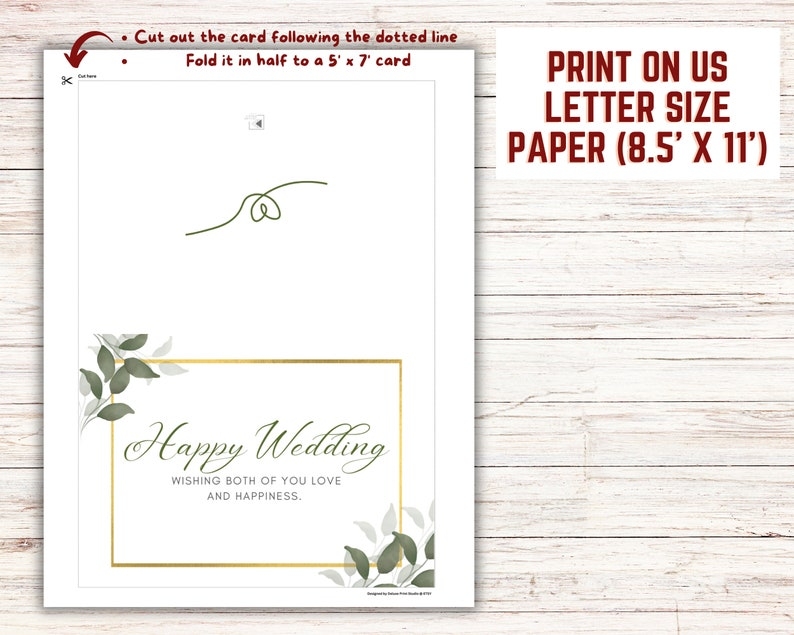 Happy Wedding Card Printable Engagement Card Newly Weds Gift Couple 