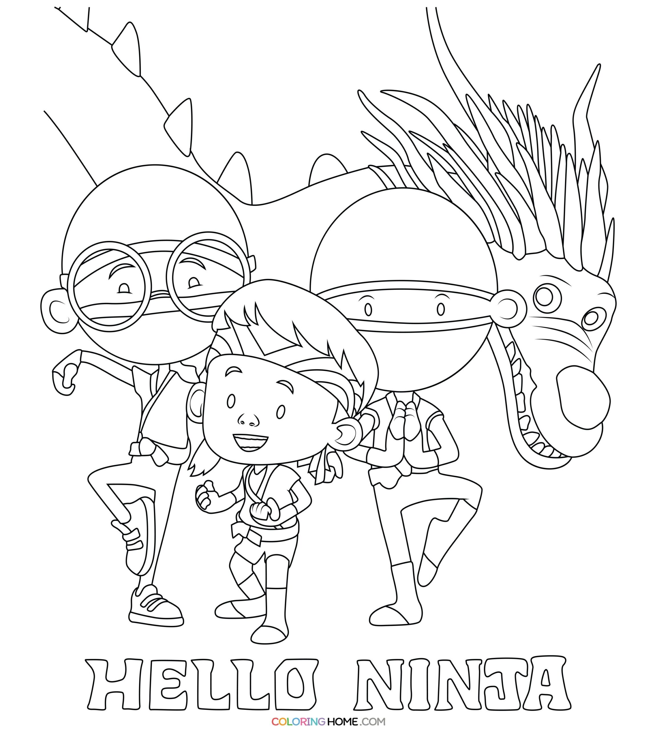 Hello Ninja Coloring Pages Coloring Home