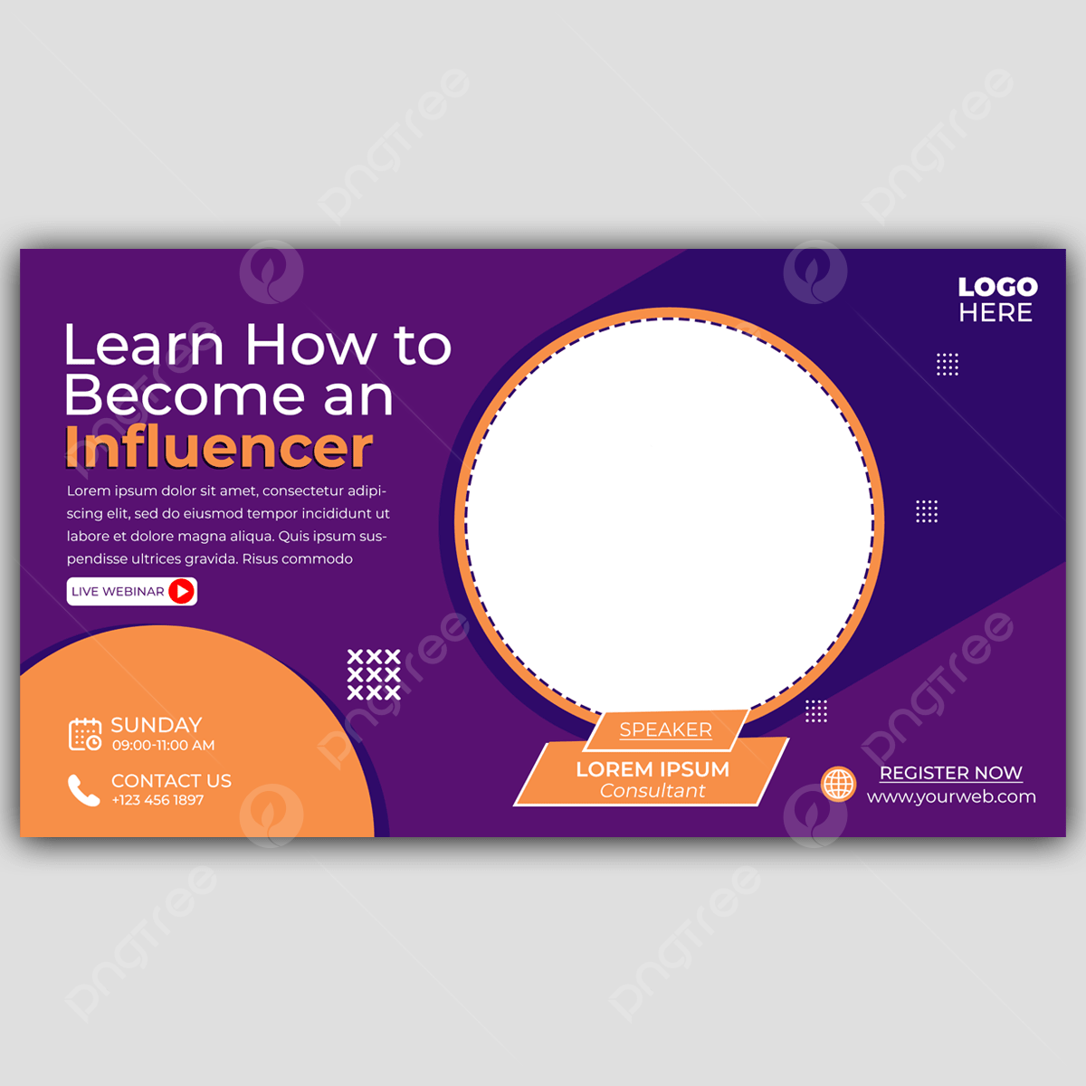 Live Webinar Invite Template Banner Promotion Template Download On Pngtree