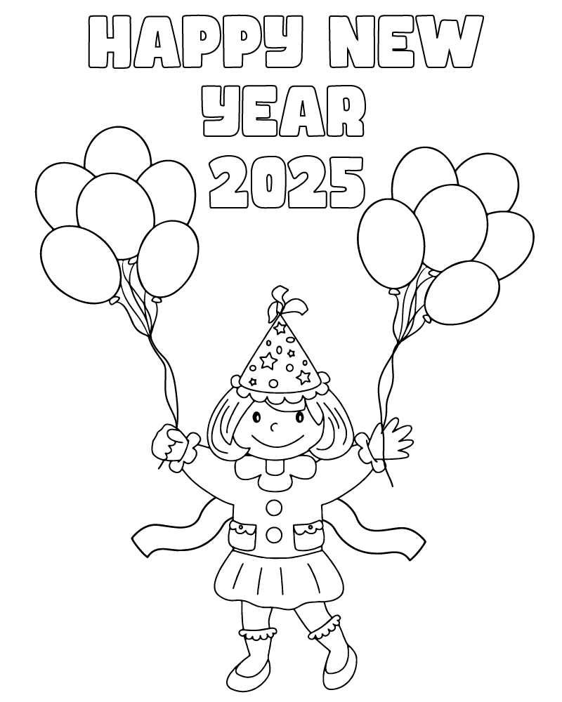 New Year Coloring Pages 2025