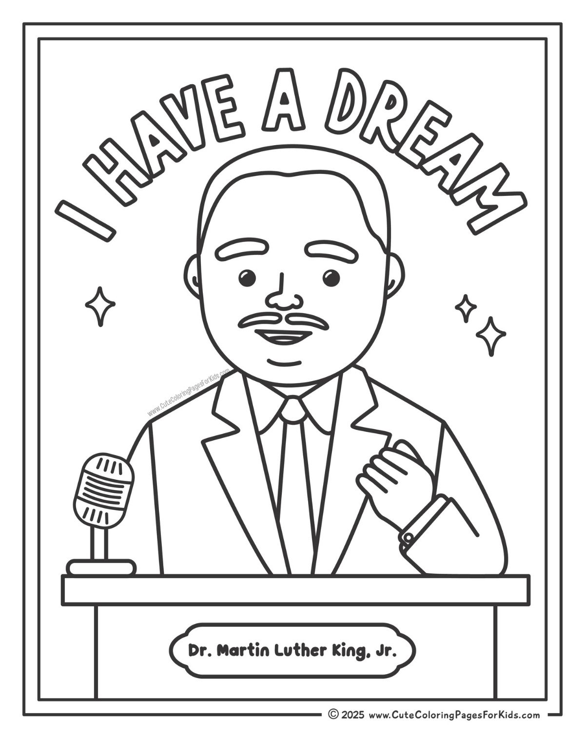 Martin Luther King Coloring Page