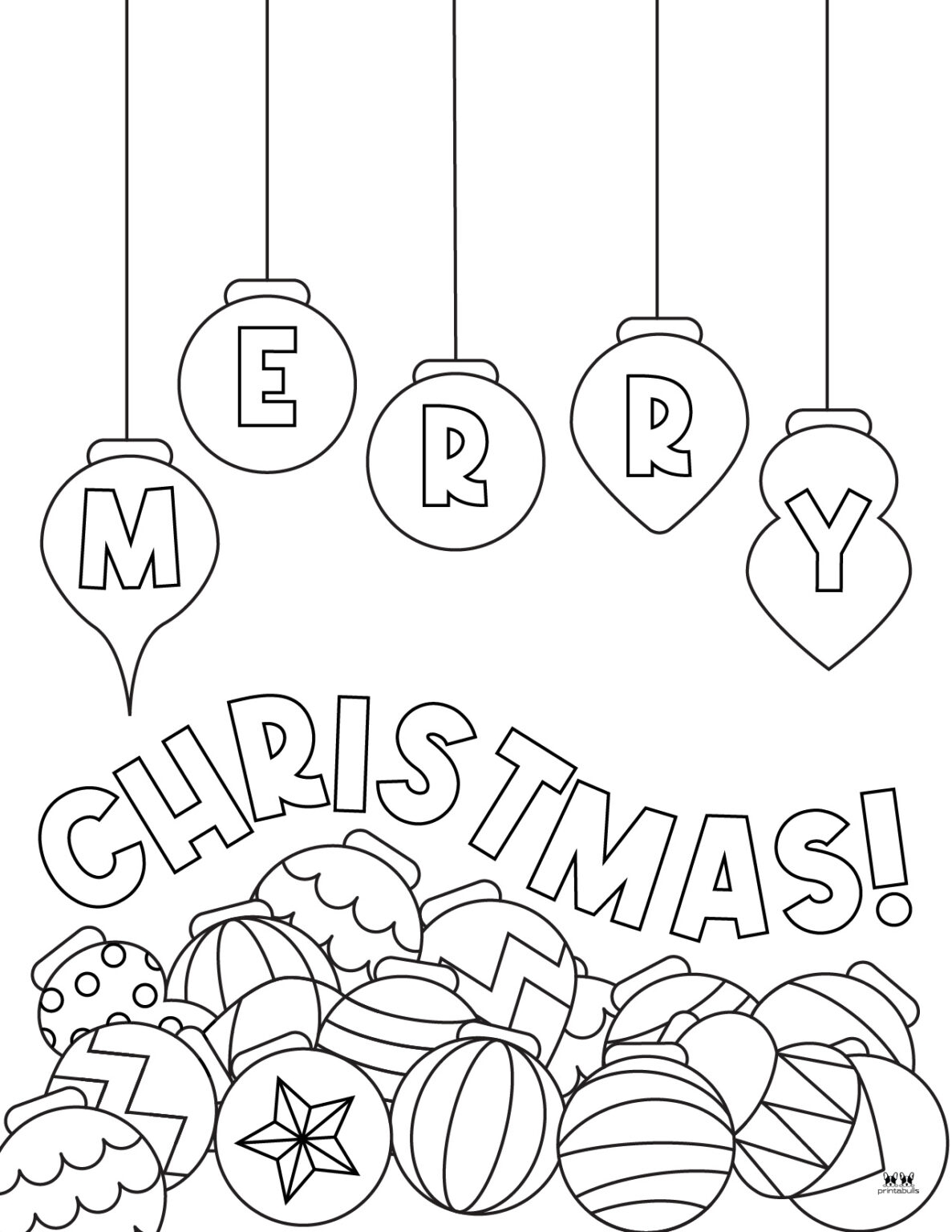 Merry Christmas Coloring Pages FREE Printables Printabulls