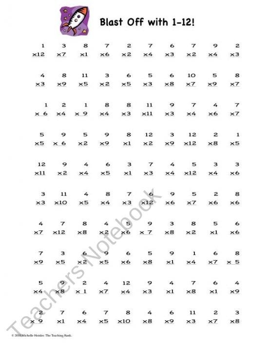 Mixed Multiplication Worksheets 1 12 Free Worksheets Samples