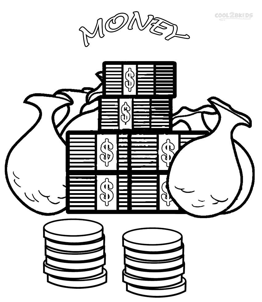 Money Coloring Page Coloring Home