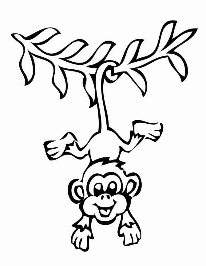 Monkey Coloring Book Page Coloring Home