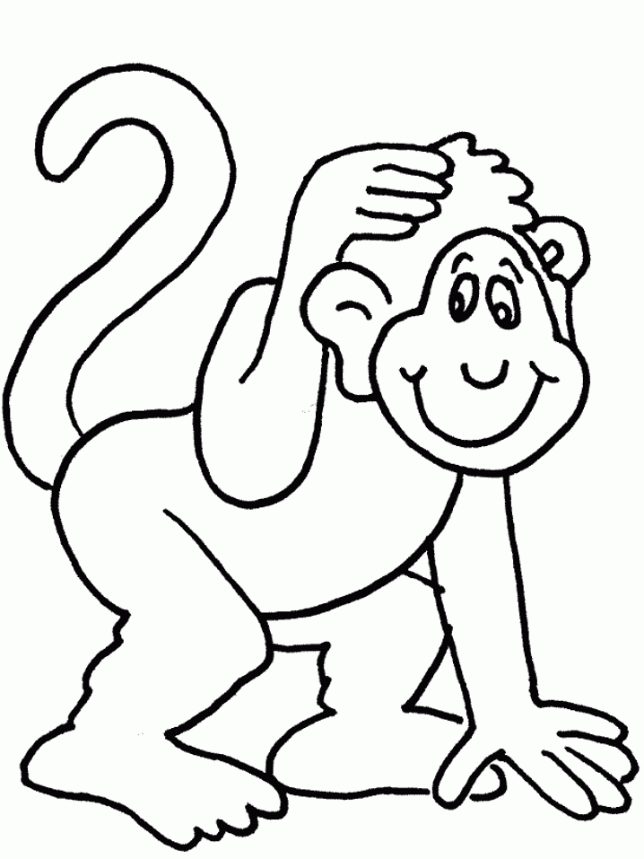 Monkey Coloring Book Page Coloring Home