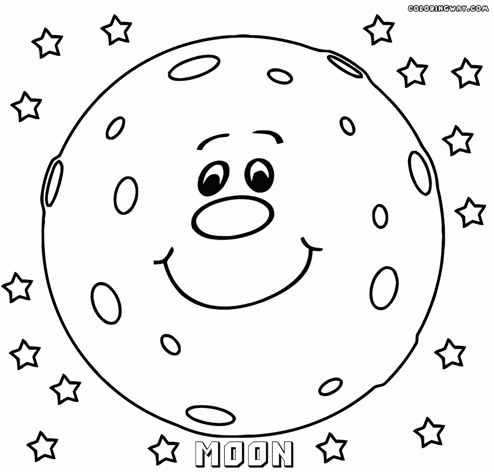 Moon Coloring Page Coloring Home