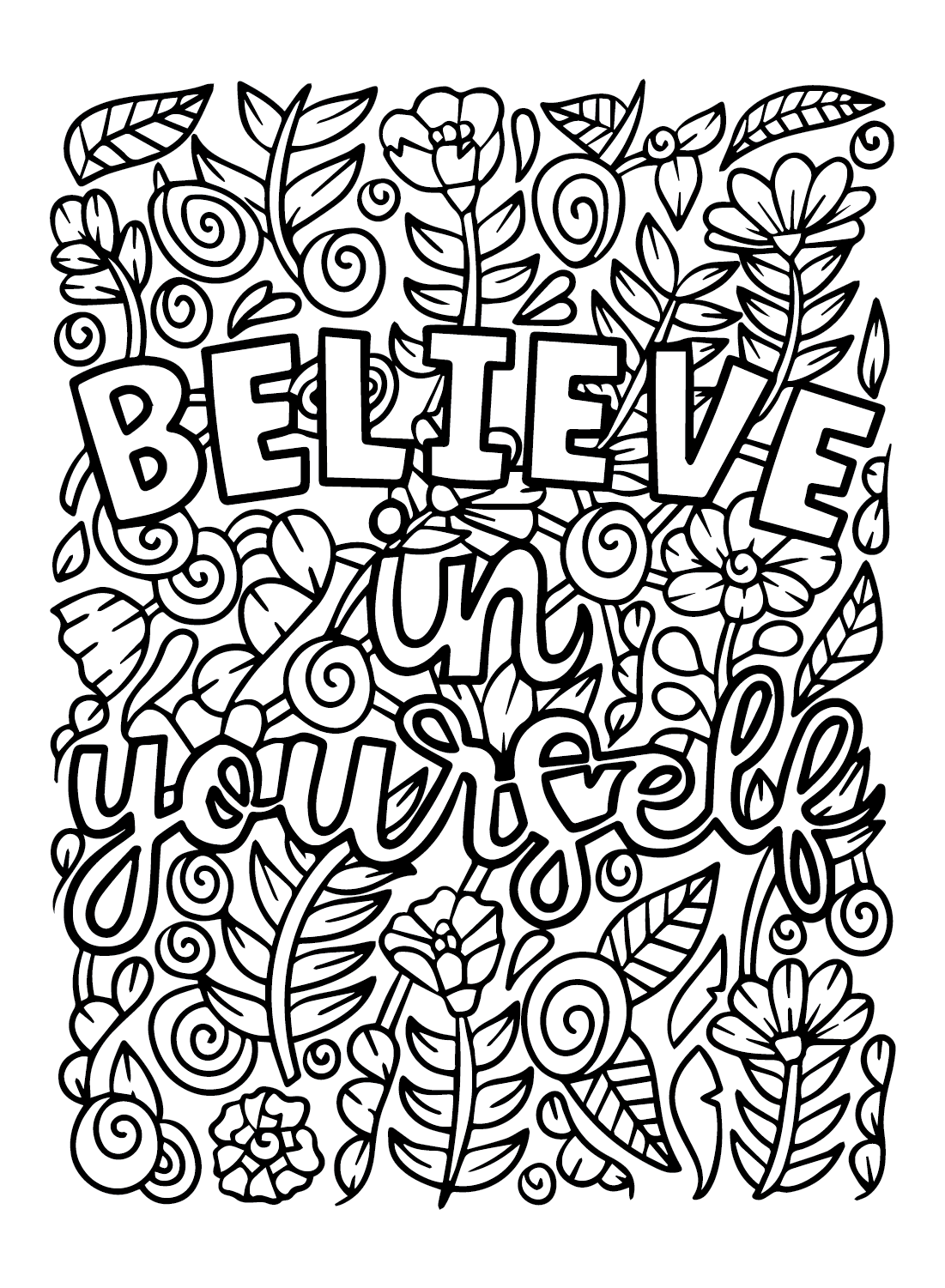 Motivational Printable Coloring Page Free Printable Coloring Pages