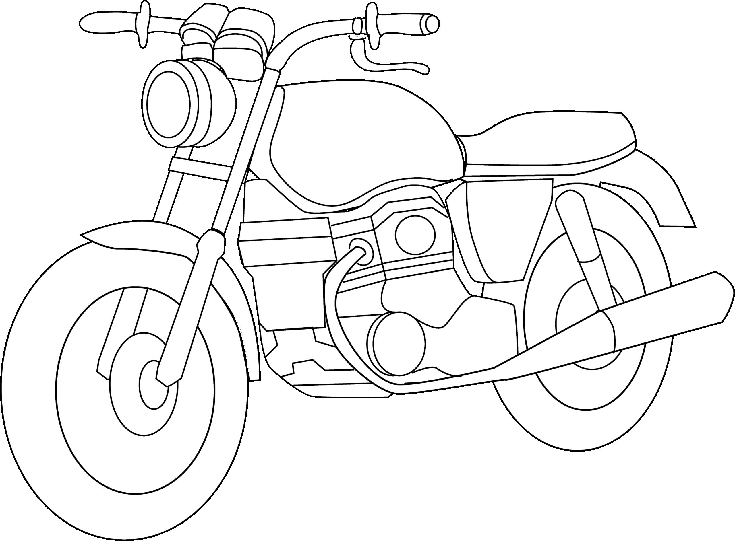 Motorcycle Coloring Page Free Clip Art